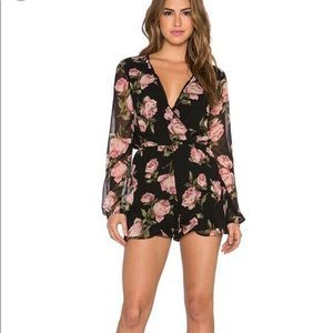 Band of Gypsies Black Floral Romper